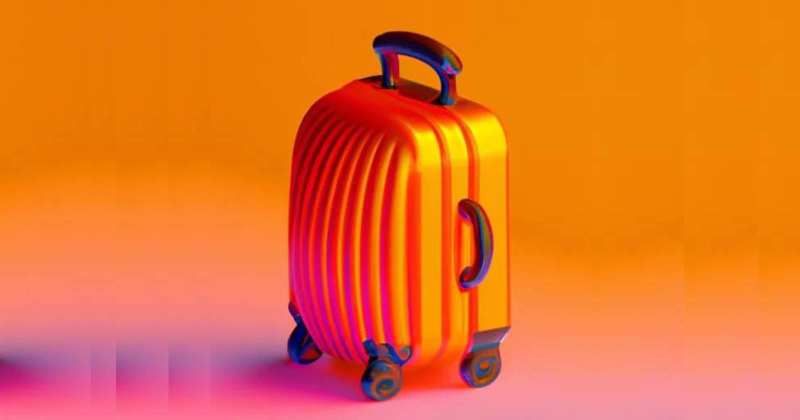 Delsey Hard Shell Luggage orange