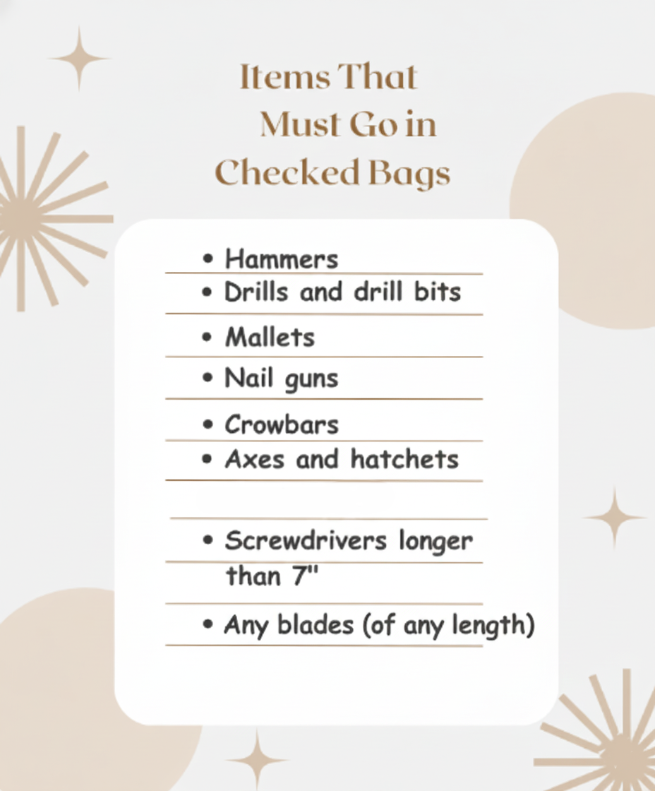 items that must go in checked bags
