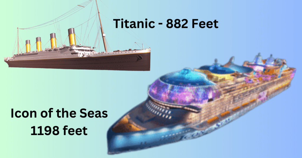 icon of the seas vs titanic 2 size comparison